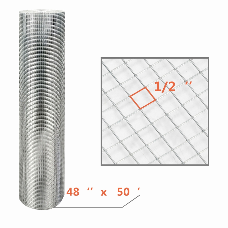 Winado 48 in x 50 ft Hardware Cloth, 1/2" Fence Wire Mesh, 19 Gauge