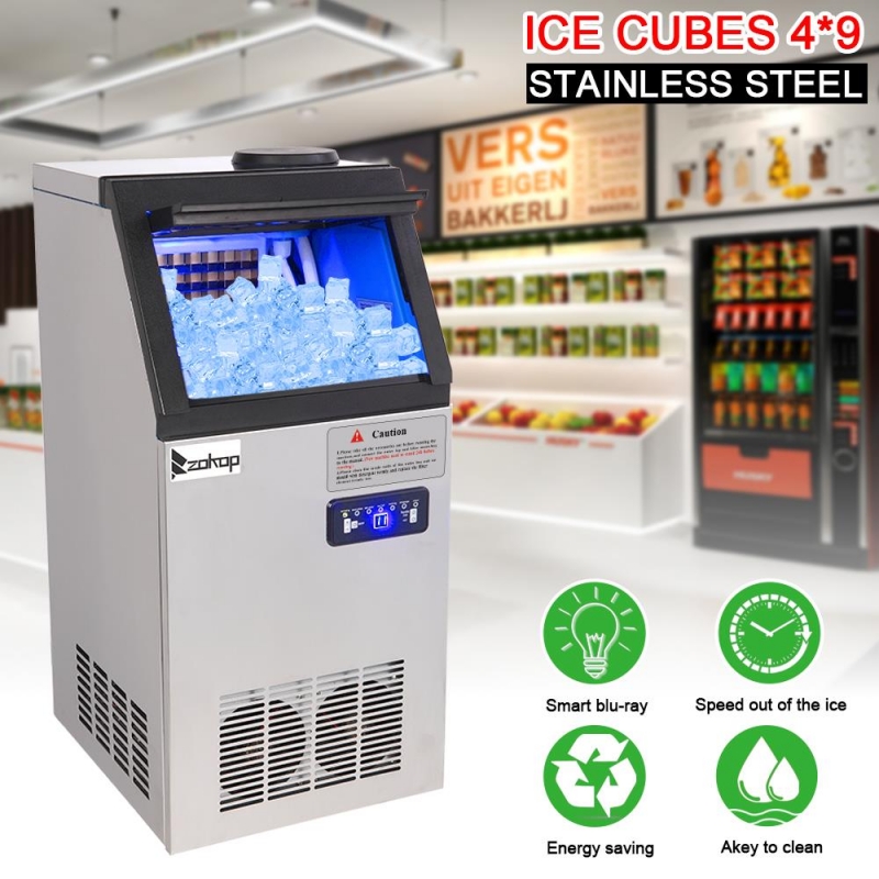 Winado 110lb Commercial Auto Ice Maker Cube Stainless Steel Bar