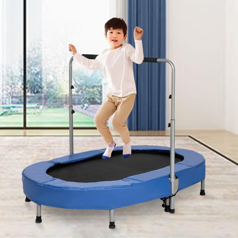 Winado Double Jumping Rebounder Trampoline, with Adjustable Handle, for 2 Kids and Adults