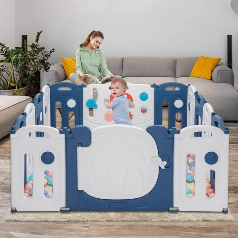 Winado 14 Panels Baby Playards,32.6 Lbs Toddler Playpen,Activity Center